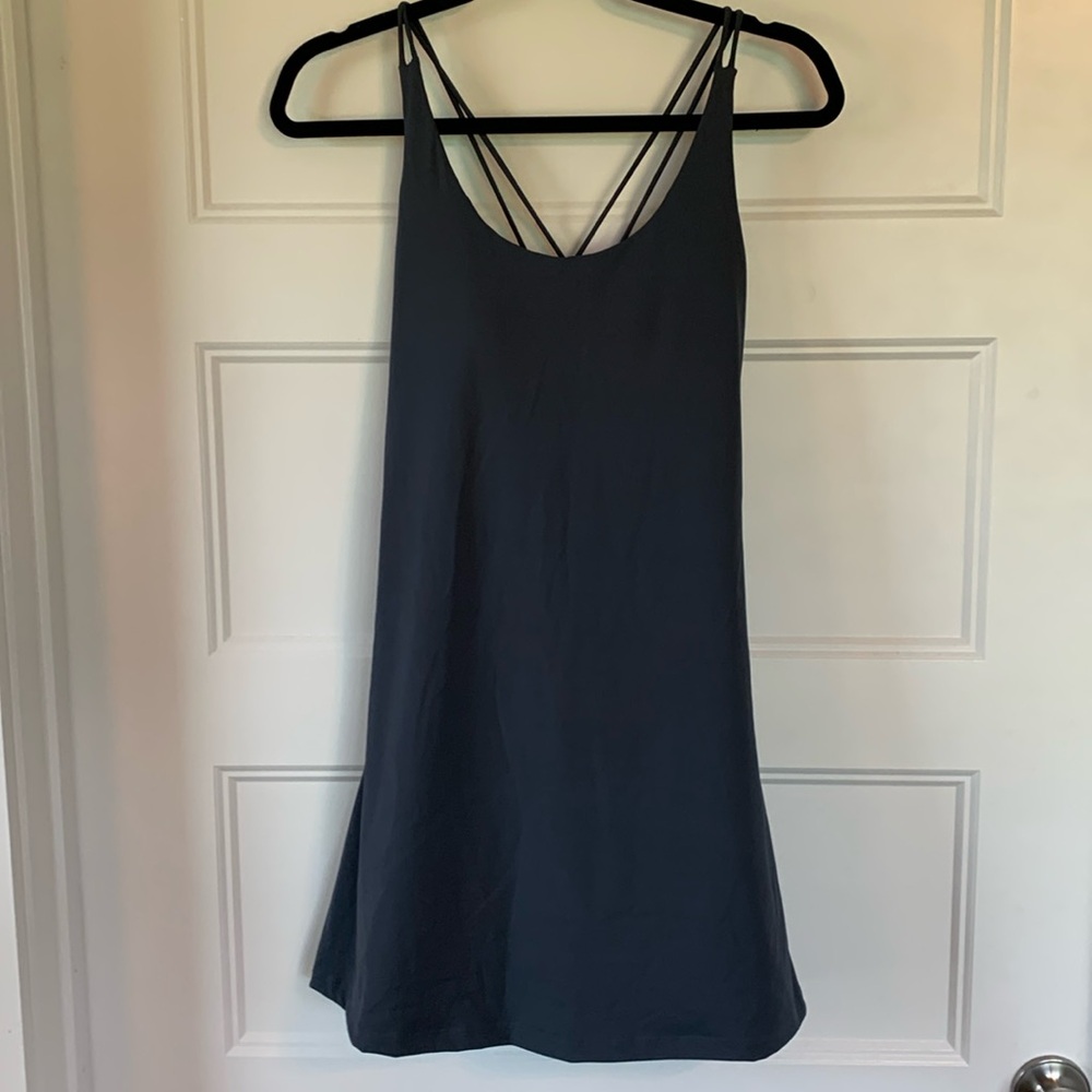 Lou Keith Gray Active dress built in bra & shorts size medium
